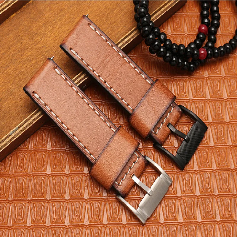 Итальянский масляный кожаный ремешок для дизельного топлива Fossil Timex DW Quick Release
