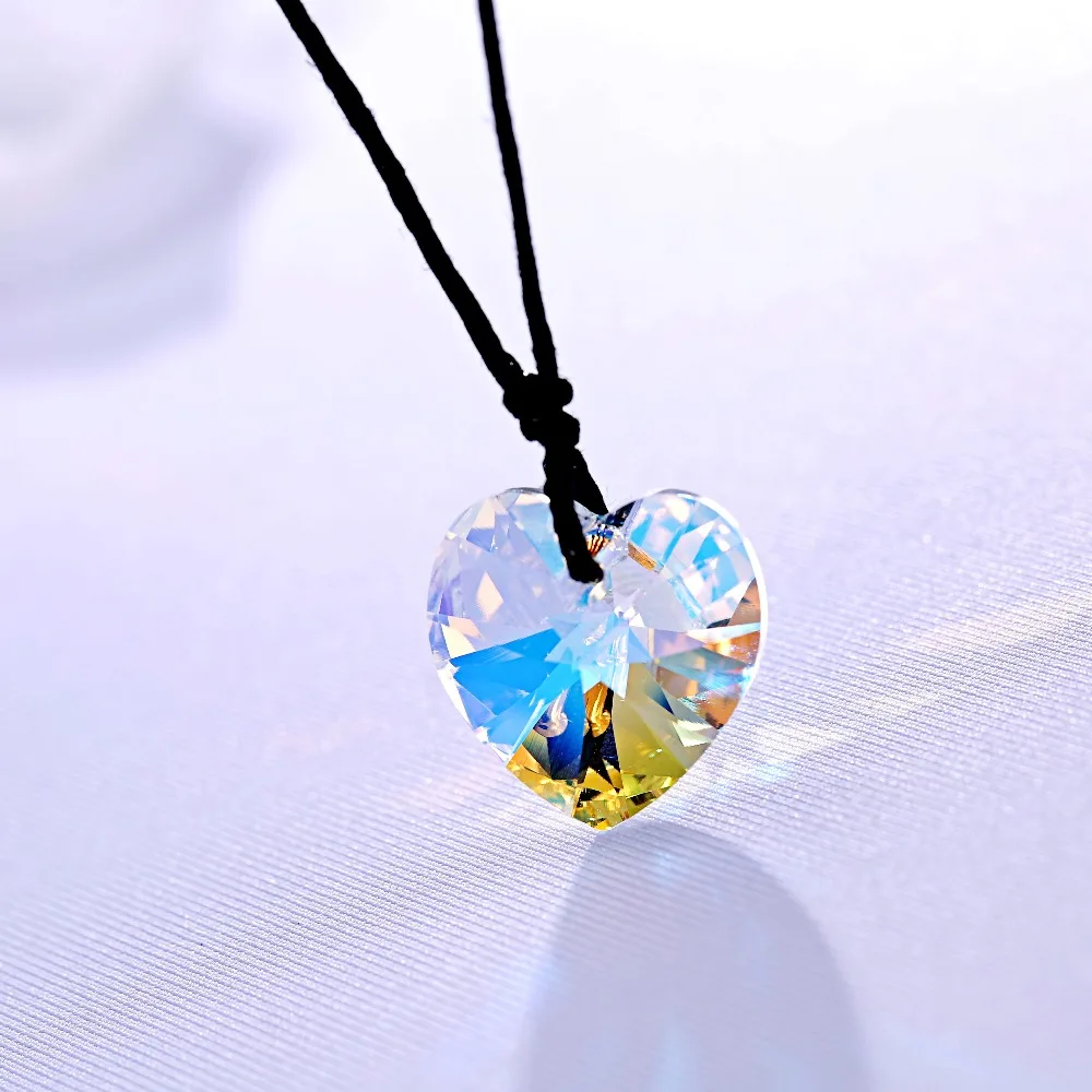 Подвеска в форме сердца с кристаллами SWAROVSKI 7 цветов 6228 подвеска веревкой без