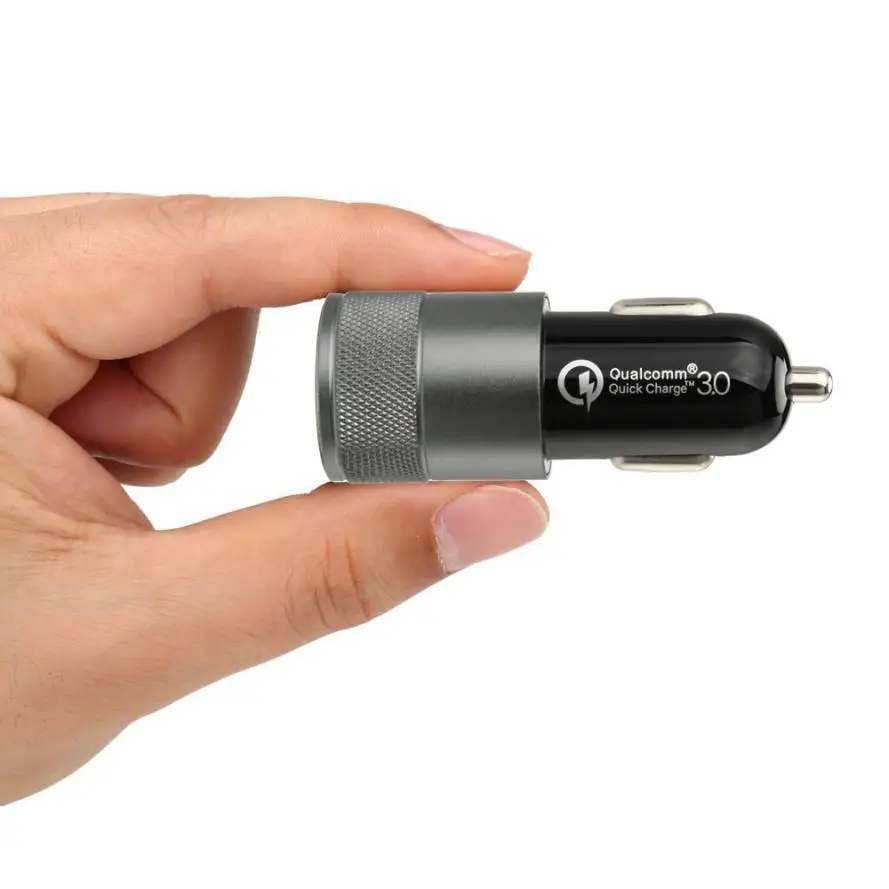 Fest отправка Type C_PD из алюминиевого сплава QC3.0 LED полупрозрачный дисплей двойной USB