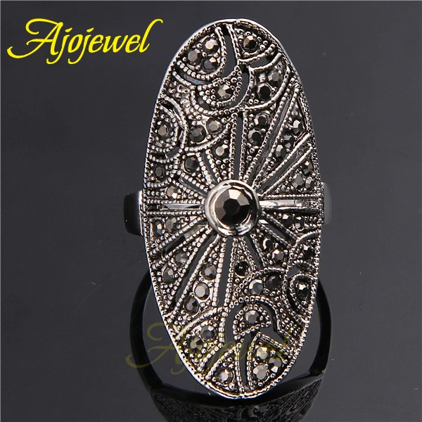 Новое Элегантное женское винтажное ретро кольцо с черным камнем Anel De Falange Bijoux