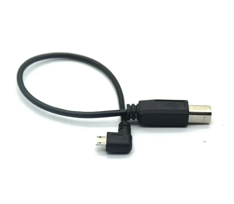 25 см USB 2 0 стандартный B штекер к Micro 5 pin 5pin правый угол 90 градусов кабель для