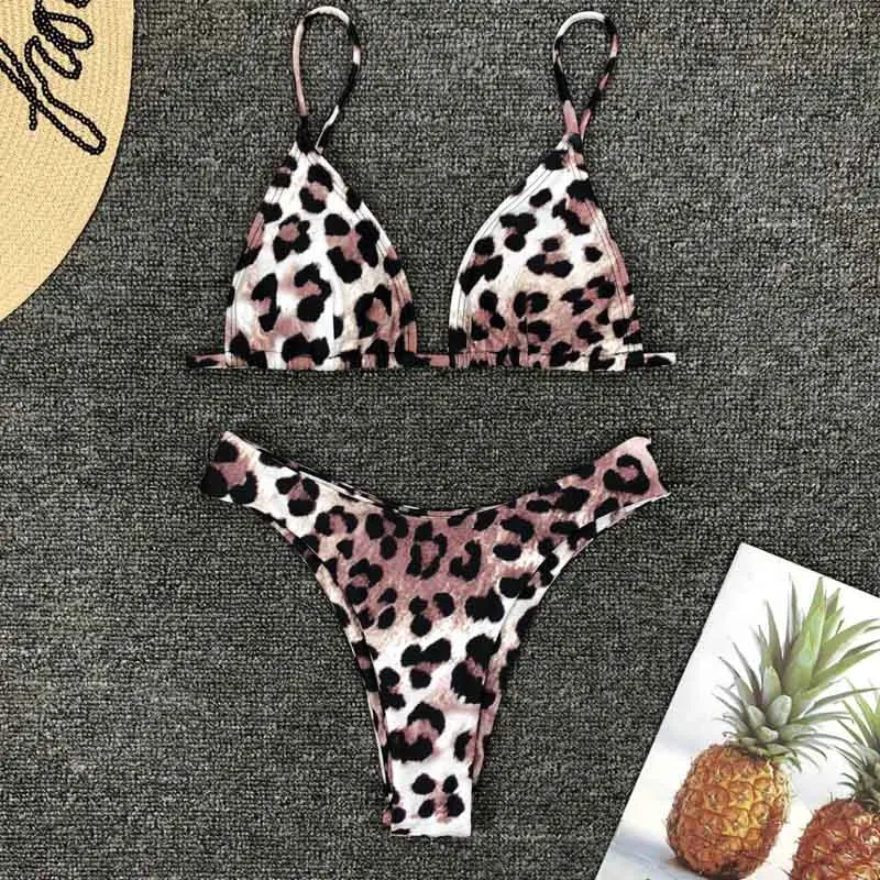Сексуальное Бразильское бикини с леопардовым принтом новый купальник 2019 женский
