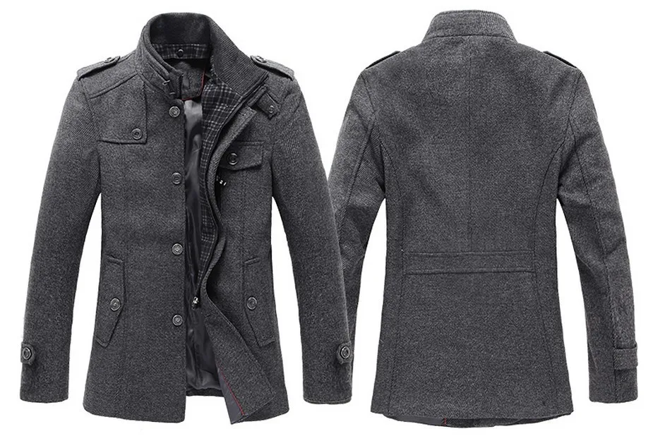 New Style Autumn and Winter Jackets For Men Splice Wool Jacket men's slim fit thickening outerwear Mens Coat Overcoat|jacket wedding|jacket