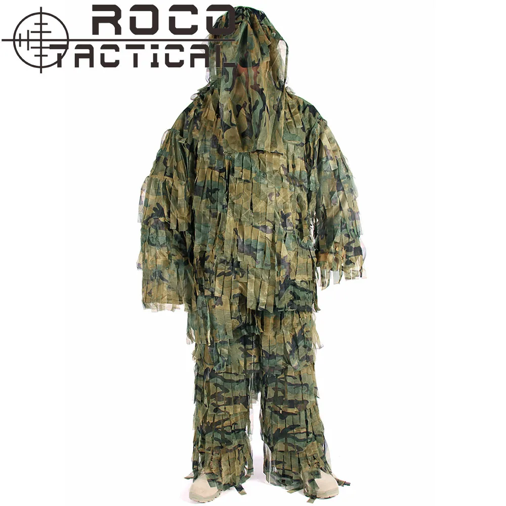 ROCOTACTICAL дышащий Легкий Камуфляжный костюм снайпера Ghillie для страйкбола пейнтбола