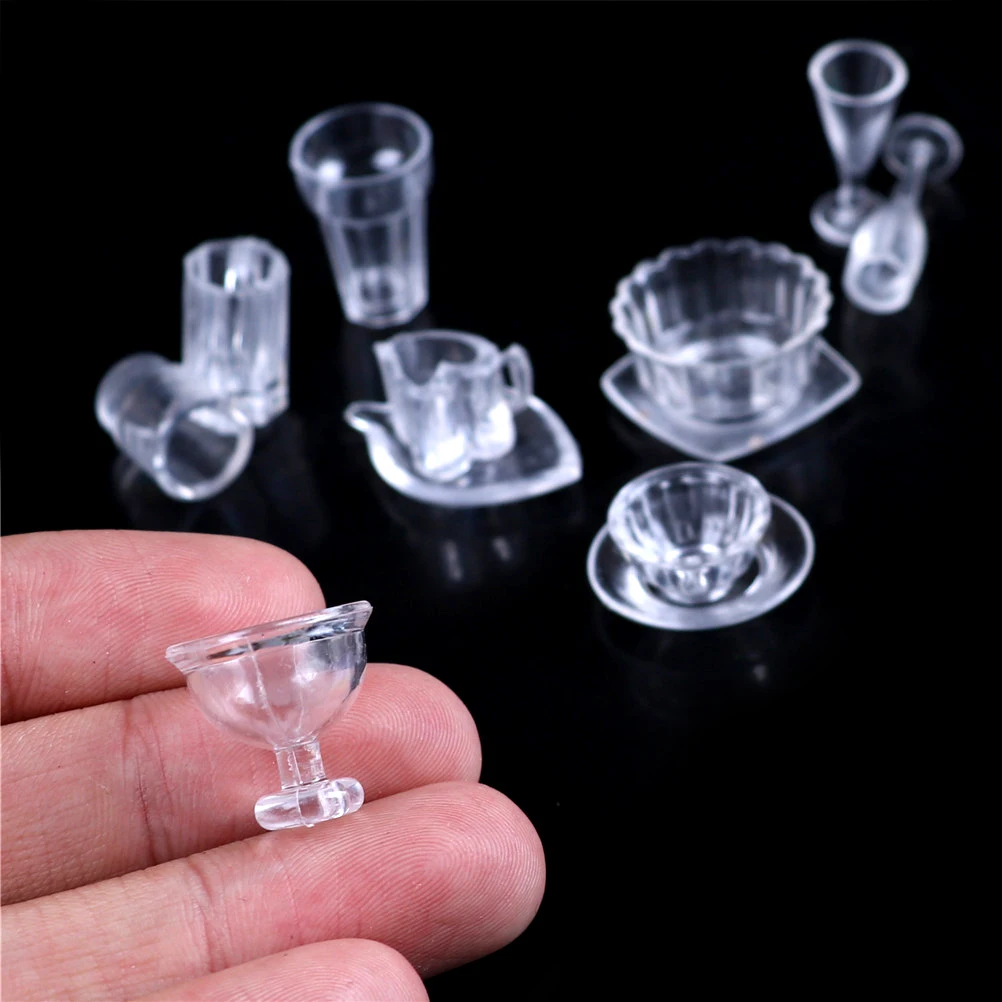 

13pcs/lot For 1:12 Scale Plate Cup Dish Bowl Tableware Set Dollhouse Miniature Toy Doll Food Kitchen Living Room Accessories