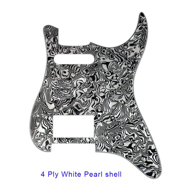 White Pearl Shell Электрогитара части для США \ Мехико Fd Stratocaster 11 отверстий HS PAF хамбакер гитара накладка царапина пластина - Цвет: White Pearl Shell
