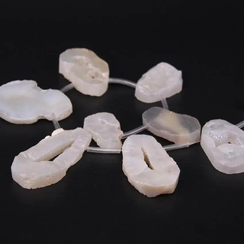 15 5 &quot/нитка натуральный белый Агаты кварц Жеода Друза верхние просверленные