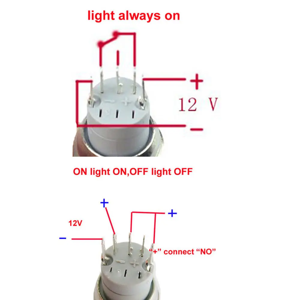 EE support Red LED16mm Momentary Push Button Switch Metal Car Accessories Speaker Bell Horn Styling | Автомобили и мотоциклы