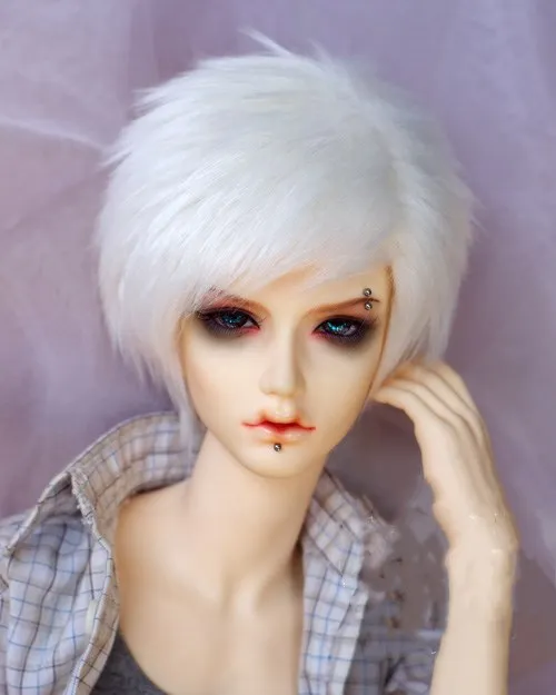 

Высшее качество 1/3 1/4 1/6 белый цвет короткие волосы BJD SD кукольный парик BJD SD горячая распродажа