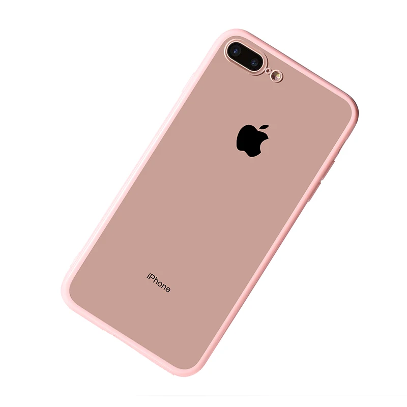Розовый PC+ TPU прозрачный чехол с кристаллами для iPhone XS MAX iPhone XR iPhone 7 8 6 5 s 5SE 6Plus 7Plus iPhone 8Plus чехол для задней панели сотового телефона бампер - Цвет: Розовый