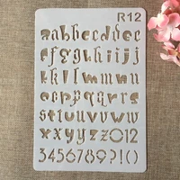 2617cm alphabet letters english 12 design diy craft layering stencils painting scrapbooking stamping embossing decor template