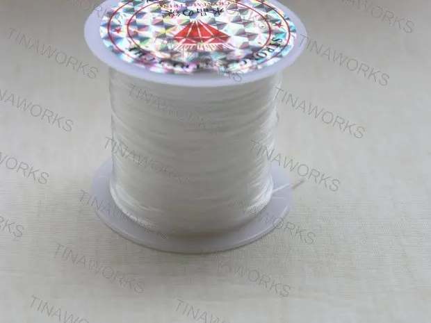 

FREE SHIPPING Good Elasticity 5PCS White Crystal Beading Stretch Elastic Cord 80 Meters/Roll