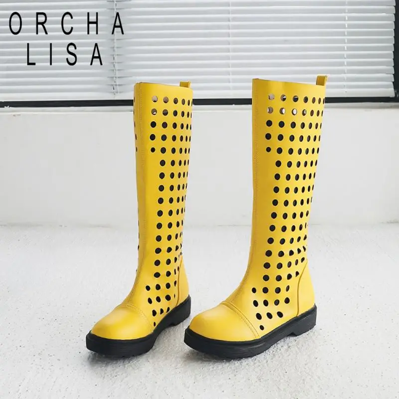 Из коллекции ORCHA LISA кожаная обувь яркого цвета Летняя отверстия с резным узором