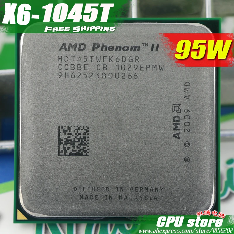 Процессор AMD Phenom II X6 1045T cpu шестиядерный (2 7 ГГц/6 м/95 Вт) Socket AM3 AM2 + 938 pin (Рабочая 100%