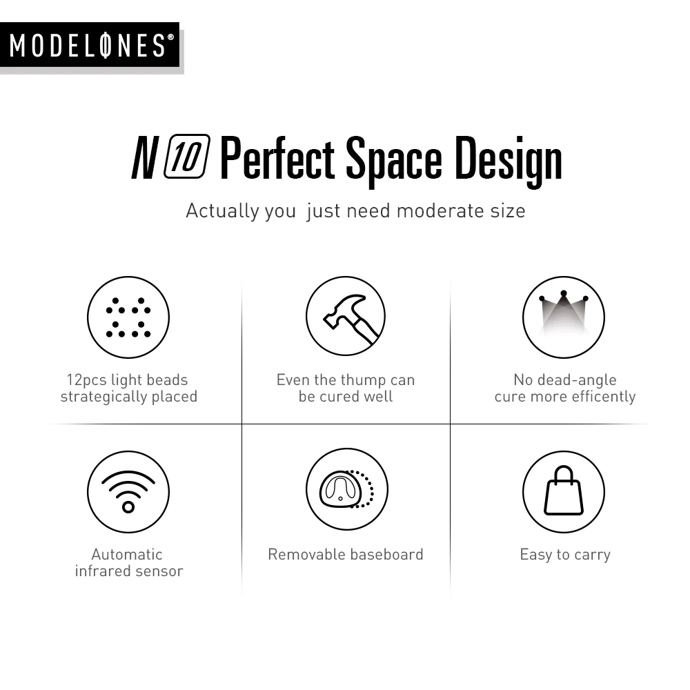 Modelones 24 Вт Светодиодная УФ лампа Сушилка для ногтей 12LED лак гели маникюрная машина