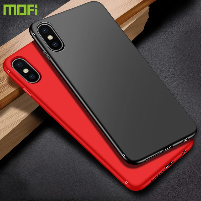 XS Max Case For iPhone XR Cover PC Hard Back Mofi for X cover Soild Color Pure Black Red |
