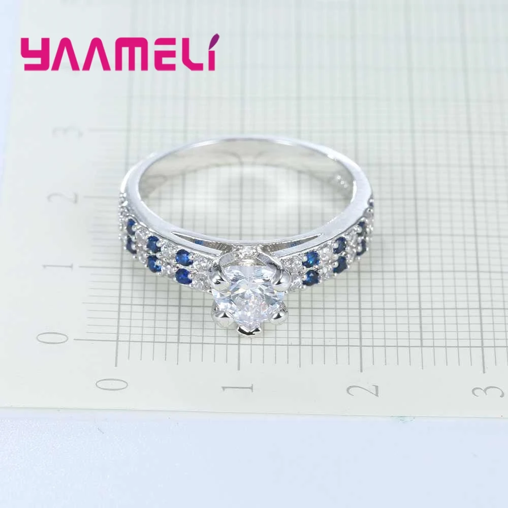Женское ювелирное изделие из серебра 925 пробы с фианитом|crystal blue|love lovezirconia cubic |