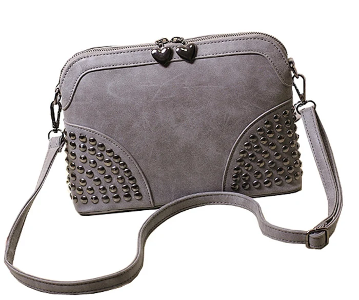 Hot Sale Vintage Women Messenger Bag handbags woman PU Leather handbag motorcycle bags Women Rivet bag  Fashion Lady handbags 