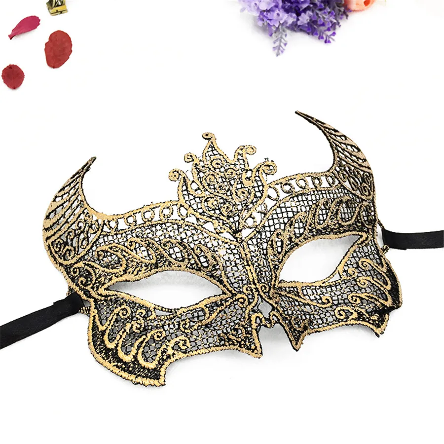 PF бык рогом кружева маска многоцветный вырез маски для глаз Хэллоуина