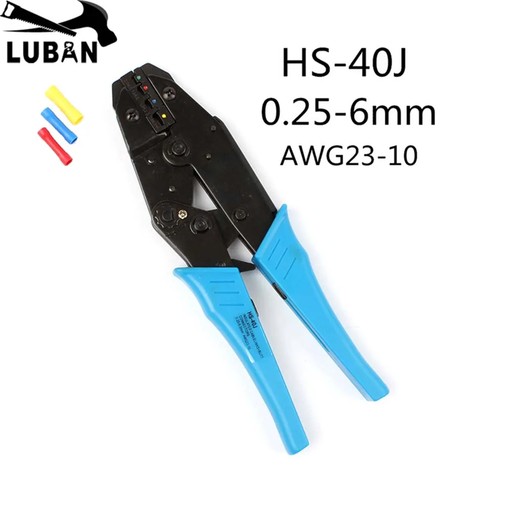 Новая модель HS-30J HS-40J EUROP СТИЛЬ трещотка обжимной инструмент обжимные плоскогубцы 1-6.0mm2 штамповки наборы плоскогубцы - Цвет: HS40J