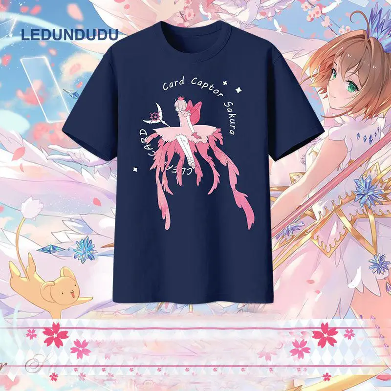 Женские и мужские футболки с короткими рукавами принтом SAKURA Card Captor KINOMOTO Новые