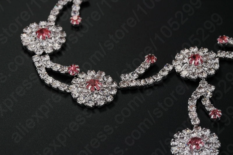  Free Shipping Hot Design Full Rhinestone Cubic Jewellery 925 Sterling Silver Wedding Jewelry Set Earring+Necklace | Украшения и