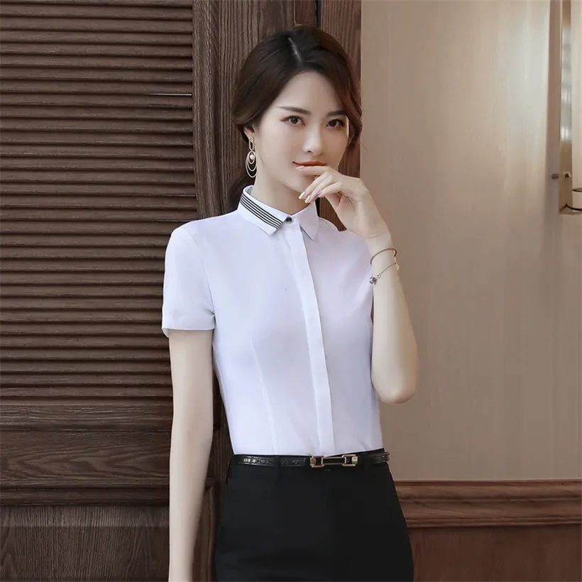 OL 2 Piece Set Womens Two Outfit Clothes Summer Top And Bodycon Mini Skirt Women Business white shirt +Skirt Suits | Женская одежда