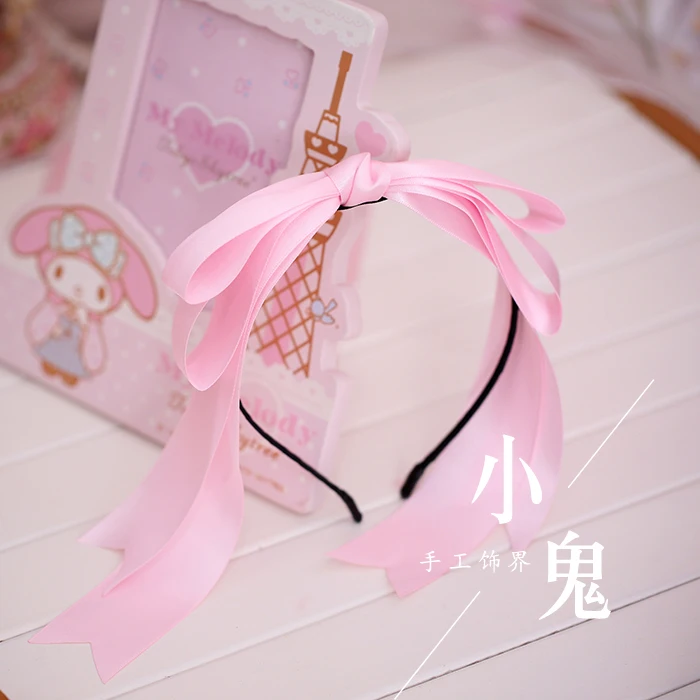 Light pink Японская девушка ручной работы негабаритных оголовье DIY лук аксессуары для волос головной убор Лори Лолита Mengniang COS оголовье - Цвет: Light pink