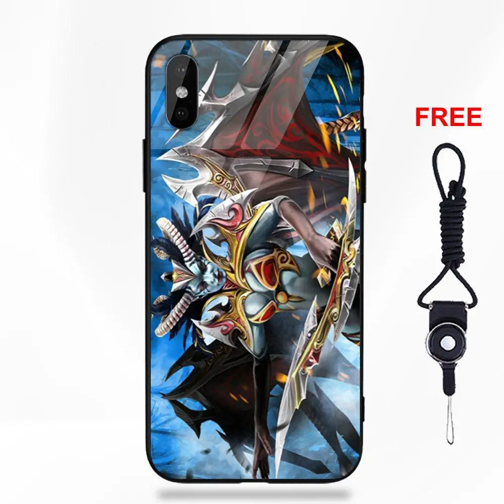 Vvcqod рисунок мягкий ТПУ чехол + закаленное стекло акаша королева боли Dota 2 для Apple