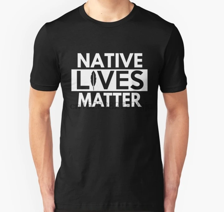 Мужская футболка с коротким рукавом Native Lives Matter подставкой и стоячим рок Dakota Pipeline
