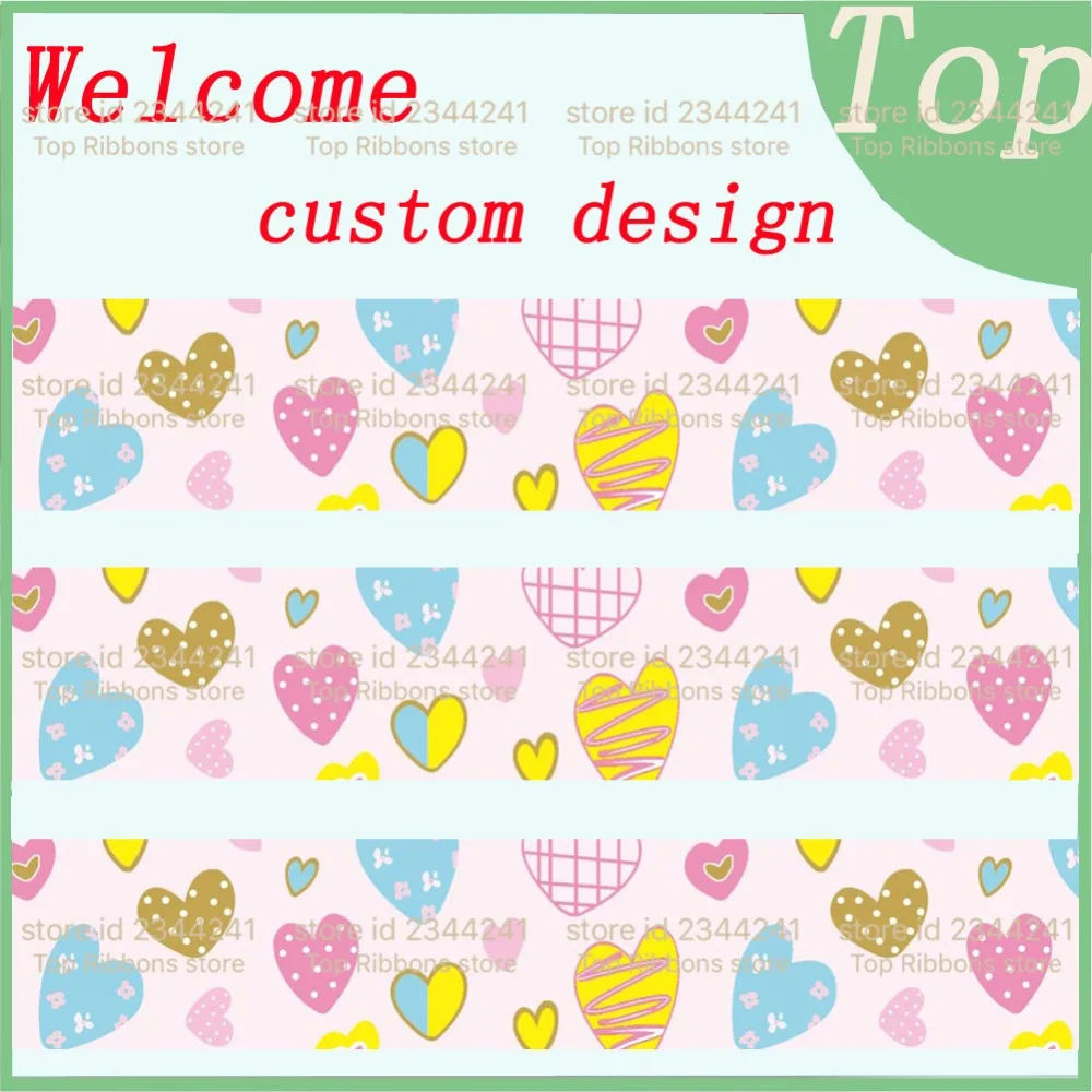 H GOODS 7/8 inch 22 мм 160820 6 сердце лямки печатный атласная grosgrain ленты 50 ярдов/рулон для
