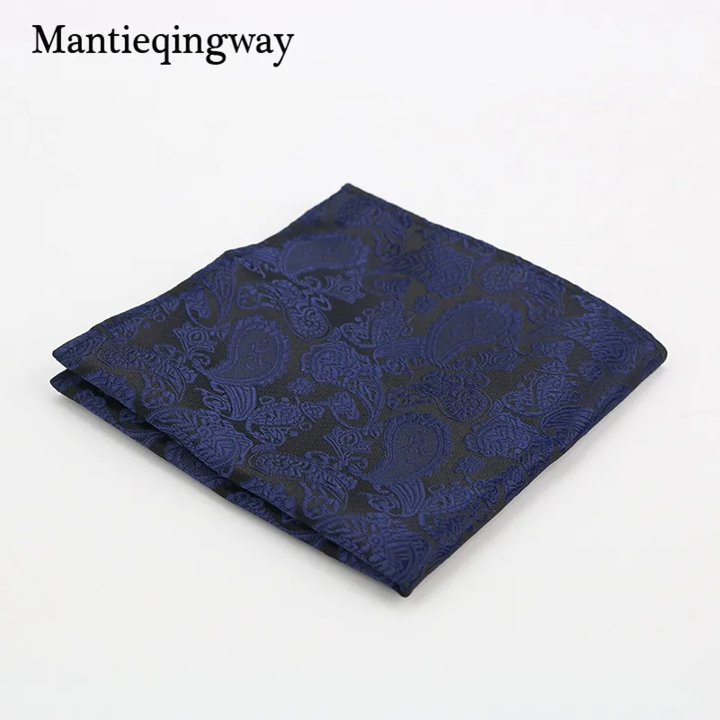 Mantieqingway полиэфир платок; Цвета: золотистый и черный; Пейсли Для мужчин Модный комплект в клетку платки носовые для мужской костюм галстук носовой платок