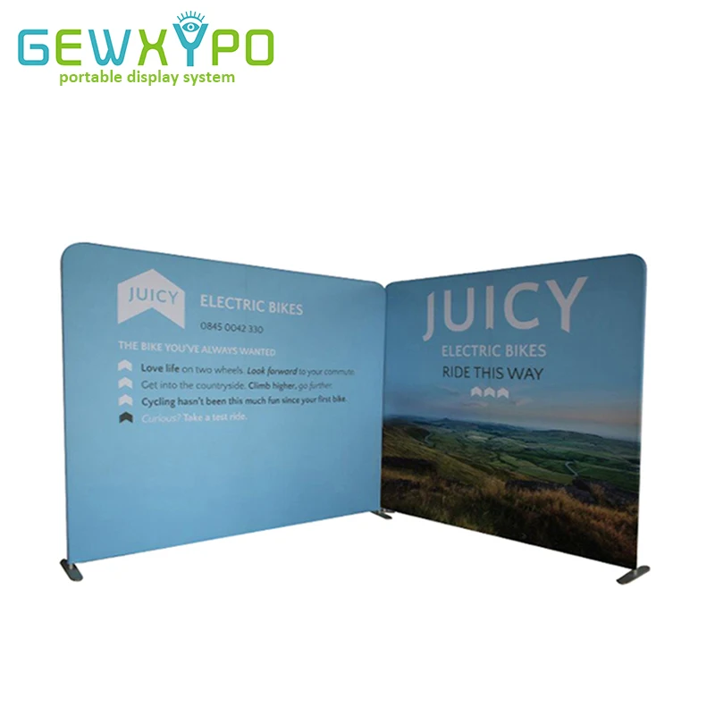 

10ft And 8ft Width Tension Fabric Pillow Case Style Banner Exhibition Backdrop Display Stand With Your Own Graphics Printing