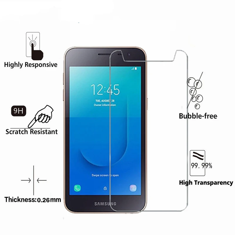 2 шт стекло для Samsung Galaxy J2 Core закаленное защита экрана Защитная стеклянная