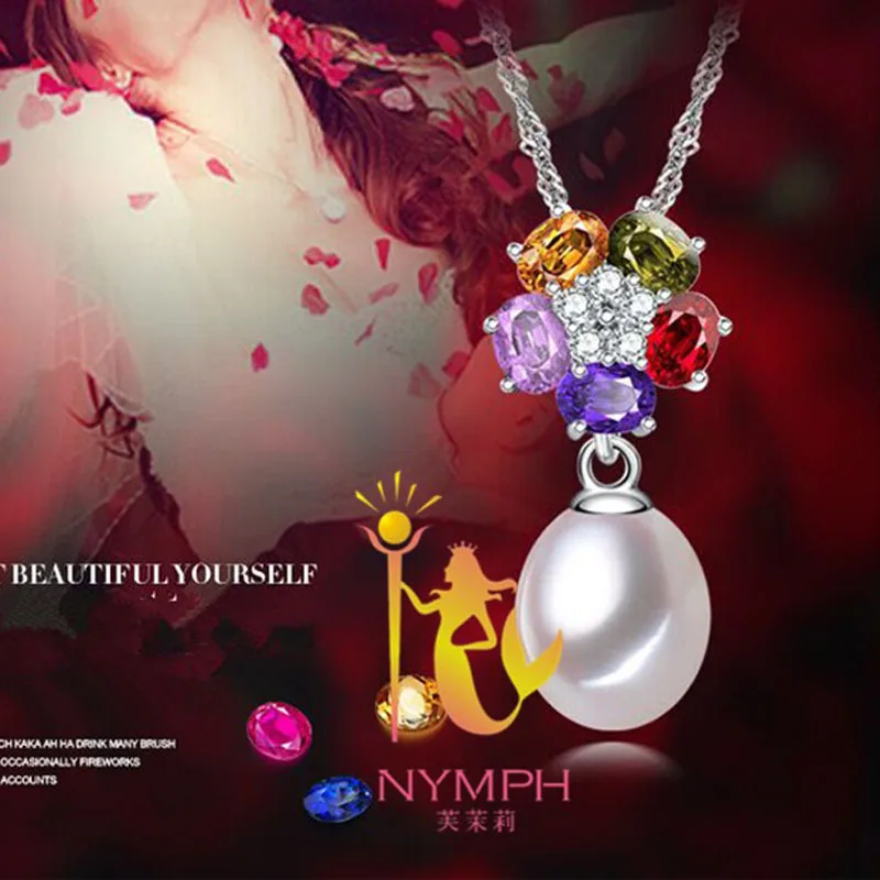 Женский ювелирный комплект из колье и серёг серебра 925 пробы|jewelry sets|nymph pearlnymph jewelry