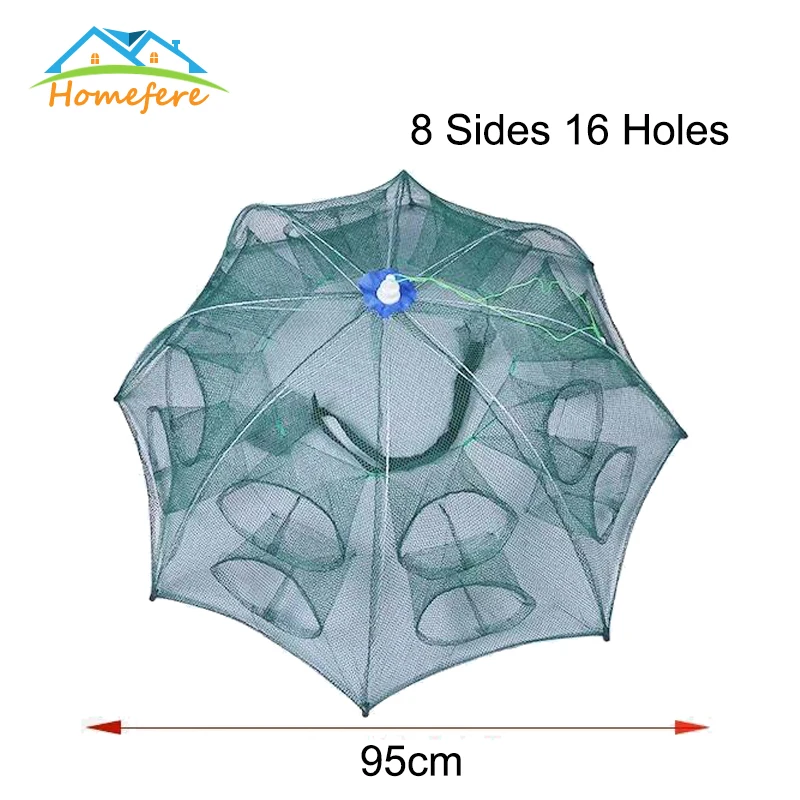 Складная портативная рыболовная сеть кастинговая с 20 отверстиями Ловца раков
