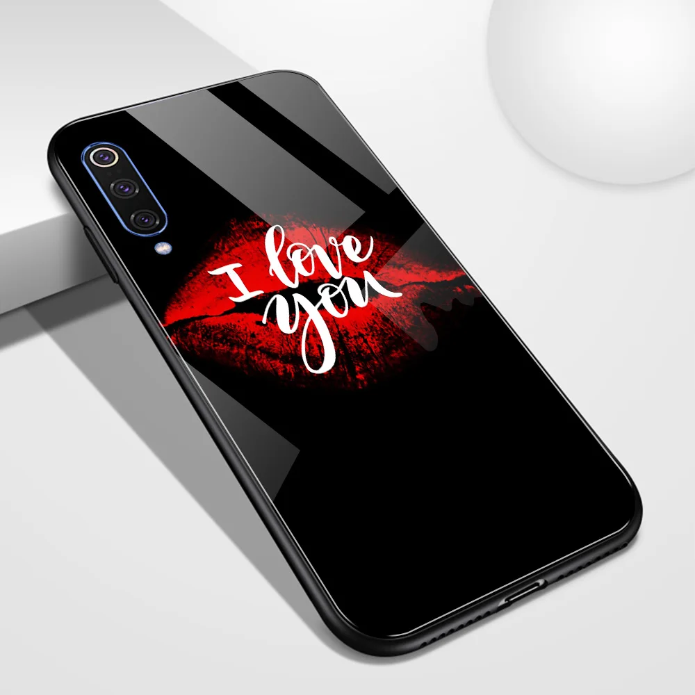 Чехол для Redmi K20 стеклянная задняя крышка redmi note 7 чехол с поцелуями и губами Xiaomi mi 5