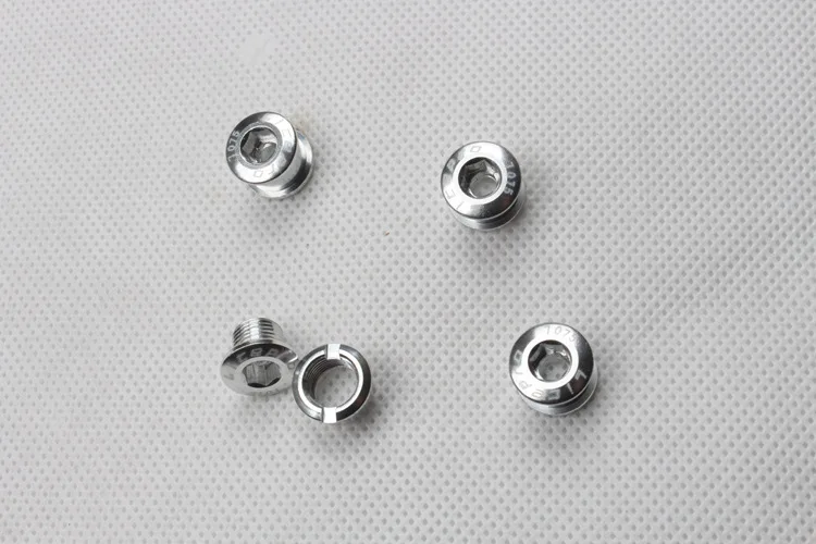 silver double chain 5 шт. велосипедная кривошипная цепь болт колеса 7 цветов для Brompton складной велосипедный шатун винт BMX MTB цепное кольцо болты - Цвет: silver double chain