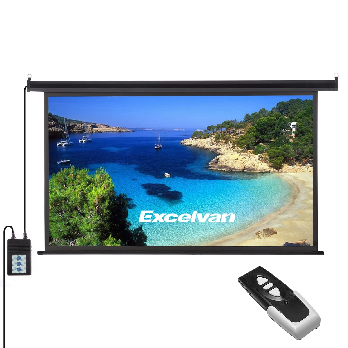 Excelvan 120 дюймов 16:9 1,2 усиление настенный потолок электрический моторизованный HD проектор экран с пультом дистанционного управления вверх вниз для домашнего офиса