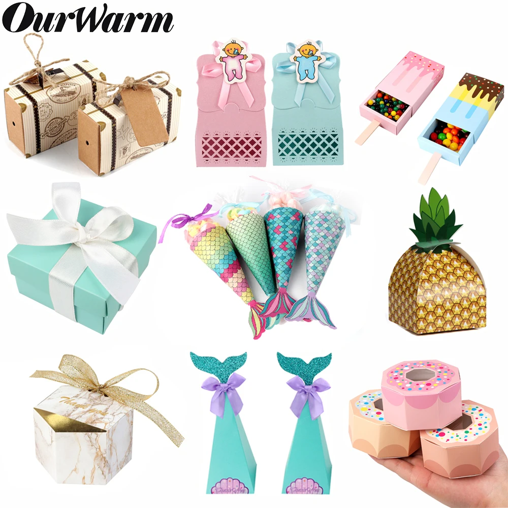OurWarm Подарочная коробка для конфет на свадьбу и день рождения бумажный пакет