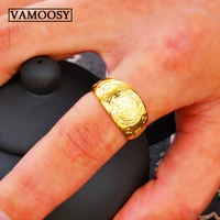 1 pcs dubai gold rings for men 24k gold anti allergy simple wedding couples rings bijouterie for man or woman pulsera masculina