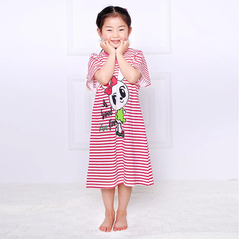 Детская Пижама для девочек ночная рубашка с мультяшным принтом милое платье