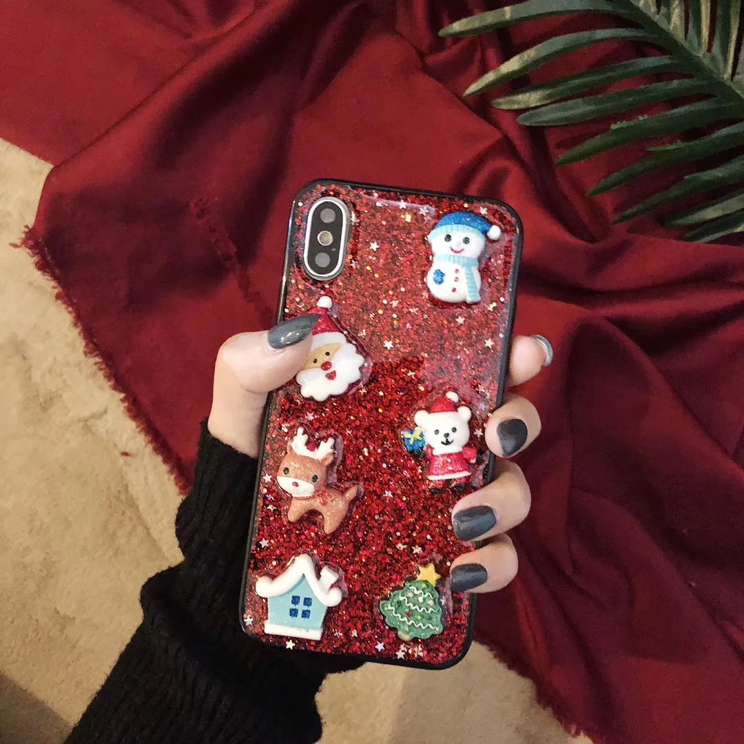 Рождественский блестящий чехол для iphone XS MAX X 10 XR 7 8 Plus 6s 6 сексуальный шикарный