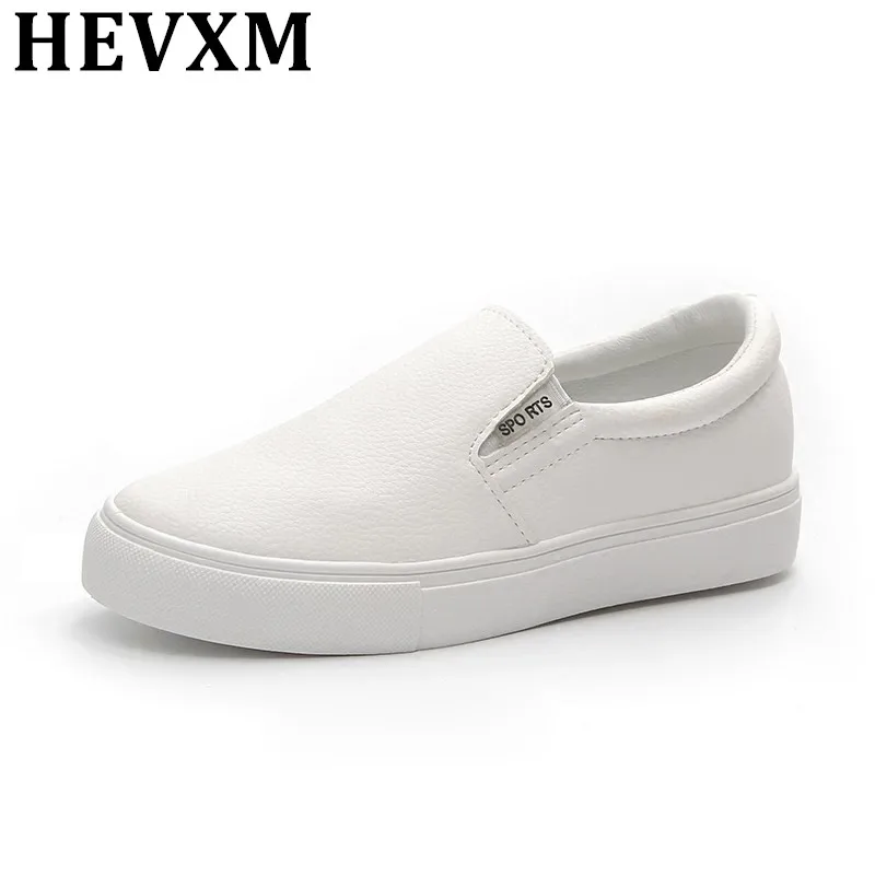 HEVXM/новые женские лоферы повседневная обувь без каблука круглый носок Blackwhite
