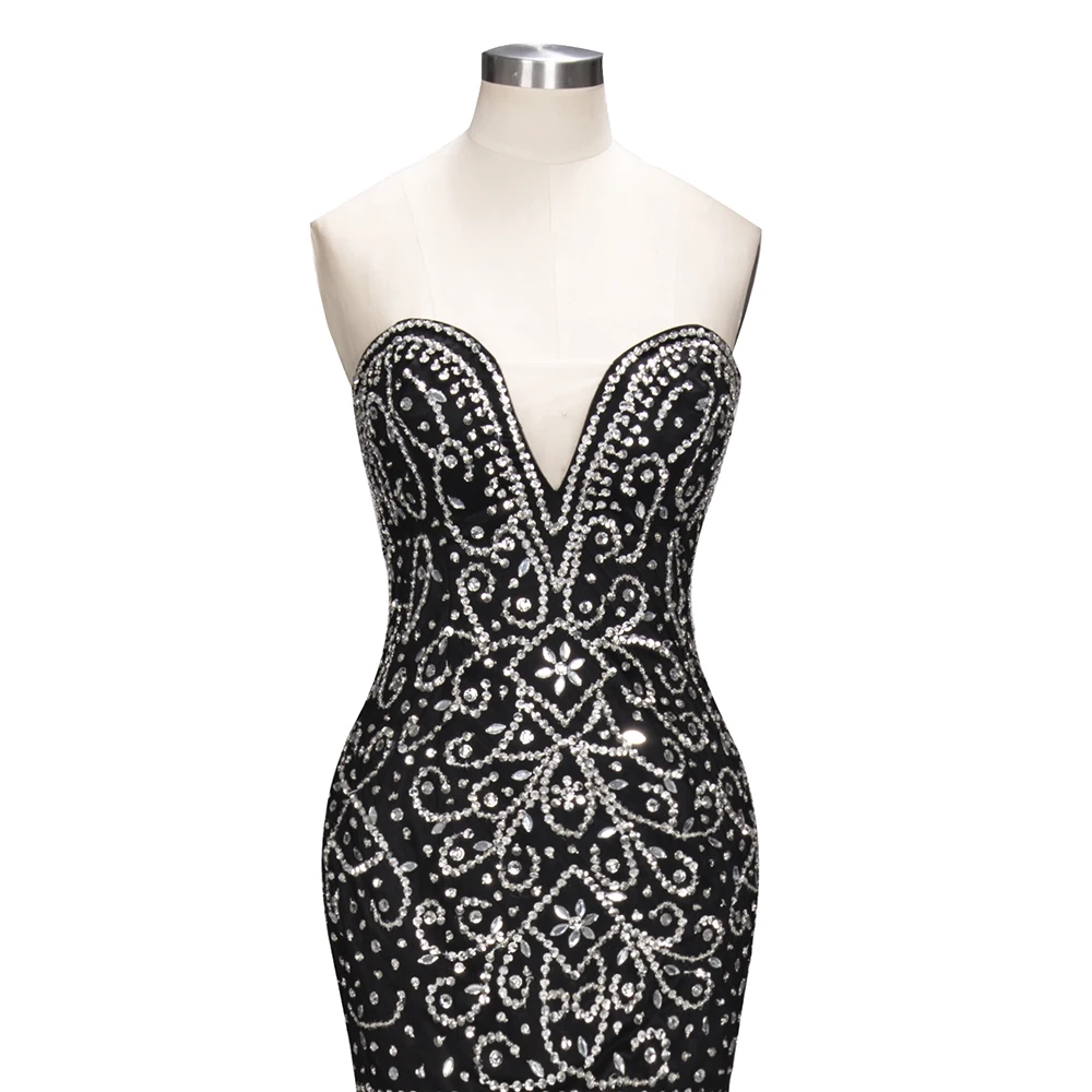 Robe De Soiree Longue Сексуальная шея возлюбленной платья выпускного вечера роскошный