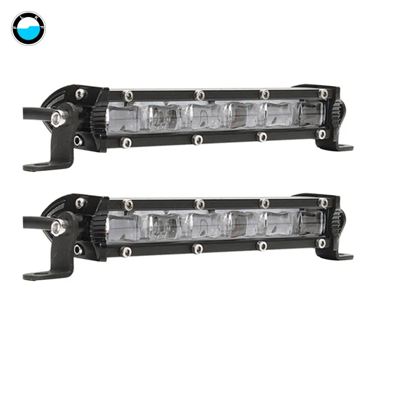 2pcs white Flood 6D 7 дюймов 18 Вт Тонкий Мини светодиодный свет бар однорядные рабочие огни бар внедорожный светодиодный рабочий свет дальнего света для грузовика SUV ATV Boad RZR - Цвет: 2pcs white Flood