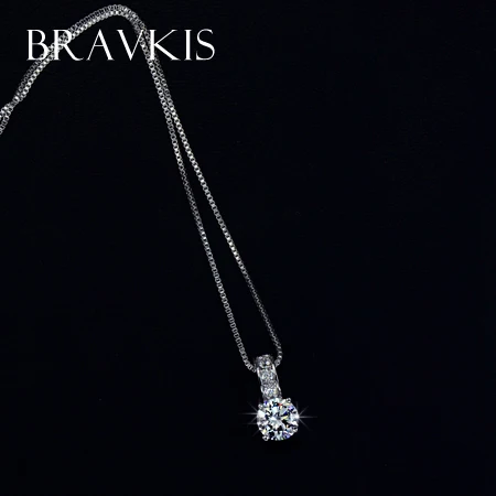 Женское колье чокер BRAVEKISS маленькое ожерелье с цирконием ААА Круглый Кулон