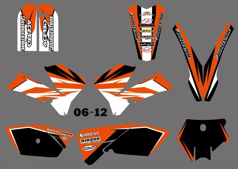 Мотоцикл Графический стикер наклейка Wiht фоны для KTM SX85 SX 85 2003 2004 2005 2006 2007 2008 2009 2012