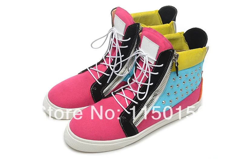 Free Shipping 2014 Fashion Sexy Cheap Flats Red Bottomes Yellow blue pink stitching silver rivets 35 46|sexy fashion|silver suitesexy undies |