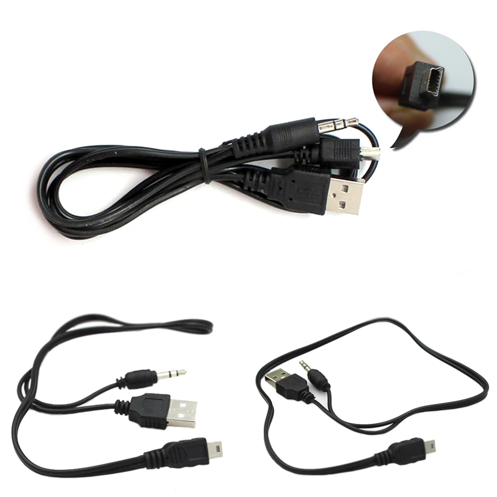 Новый 2 в 1 USB кабель для передачи данных Mini 5 Pin 3 мм AUX и зарядное устройство
